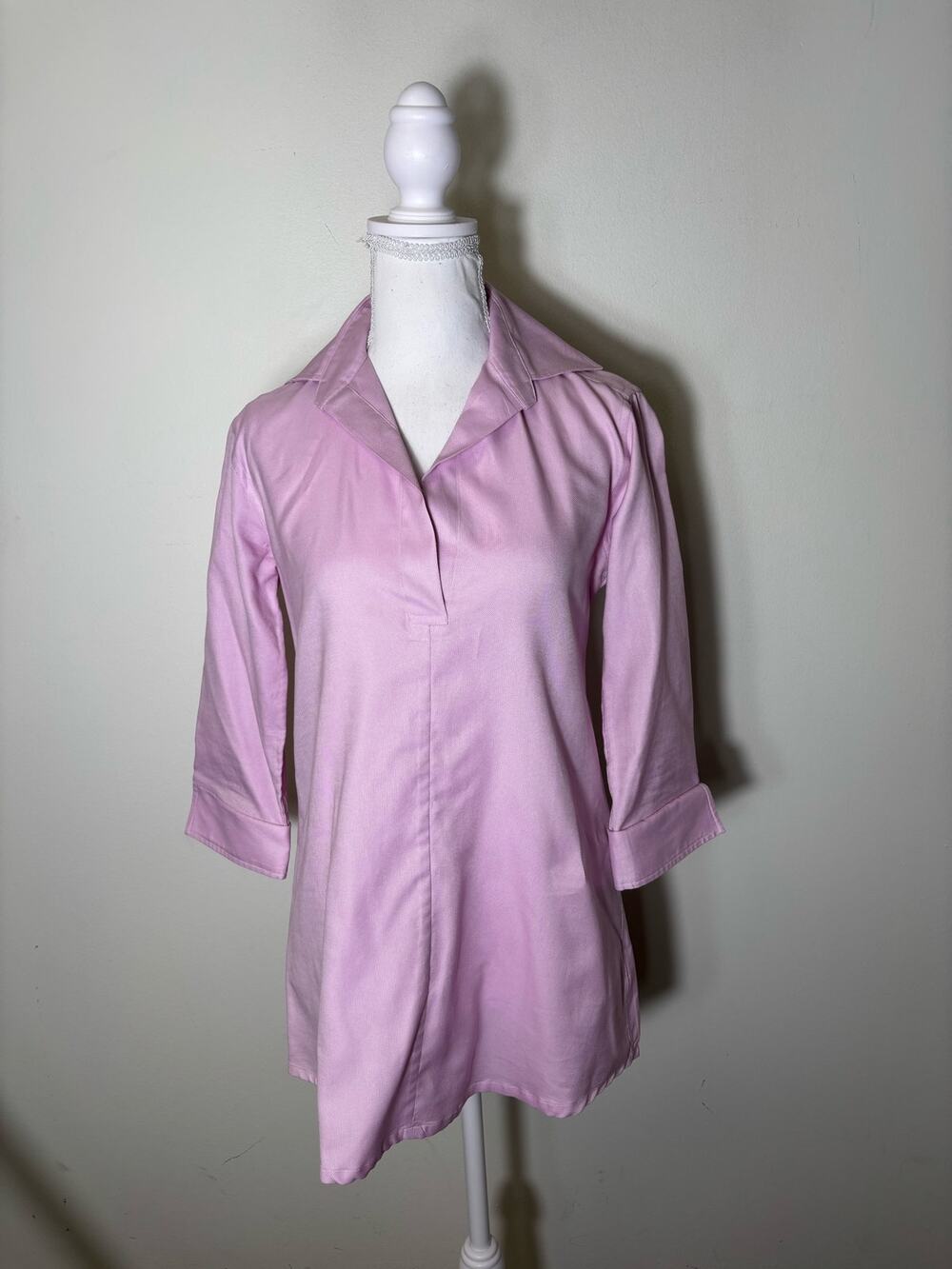 Ann Mashburn Deisgner Tunic Lavendar Poplin Sz XS